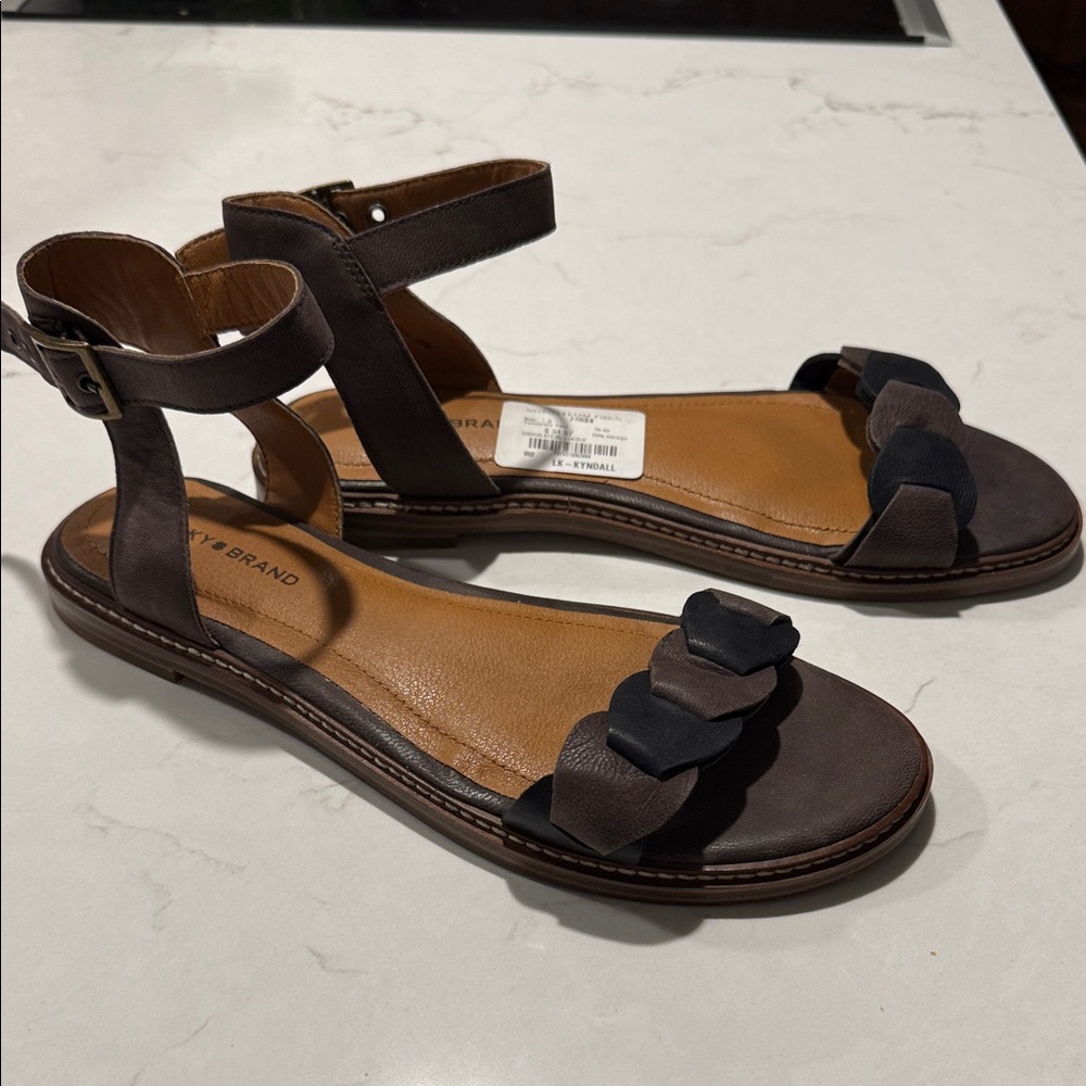 Lucky Brand Women's Brown Ankle Strap Sandals